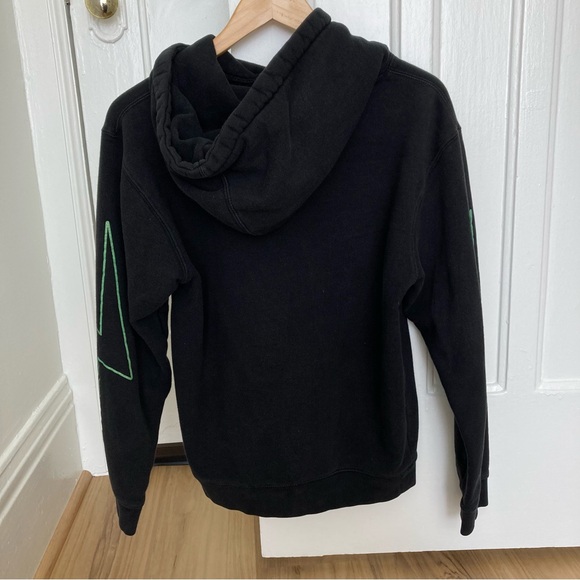 Shadow Hill Green Glow 2 Flash Black Green Glitter Lightning Drawstring Hoodie - Picture 4 of 7